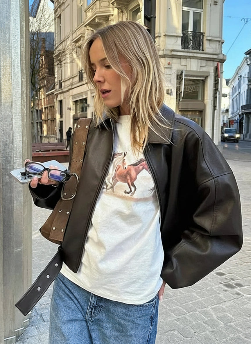 Lya-Cazadora Oversize Elegancia Casual Moderno