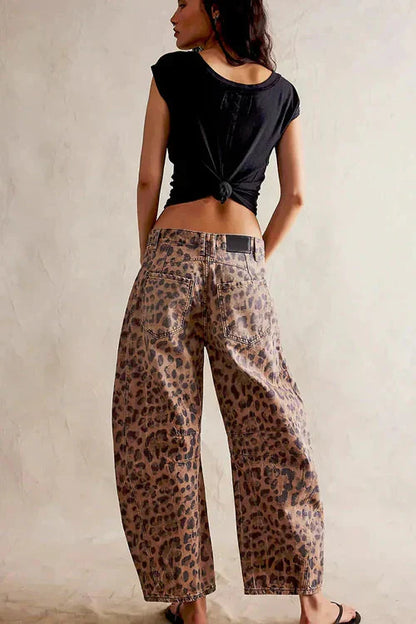 Camila – Jeans anchos estampado leopardo
