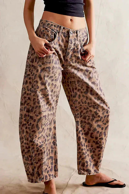 Camila – Jeans anchos estampado leopardo
