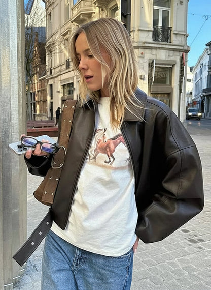 Lya-Cazadora Oversize Elegancia Casual Moderno