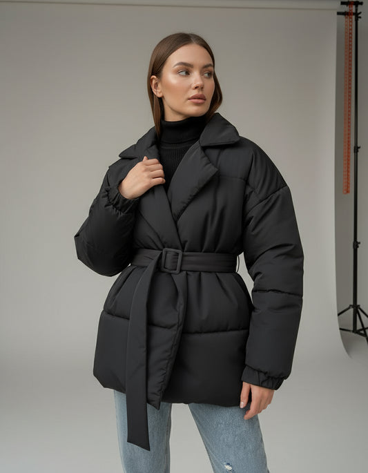 Fátima| Abrigo Acolchado Estilo Premium con Cintura Ceñida