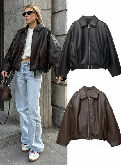 Lya-Cazadora Oversize Elegancia Casual Moderno