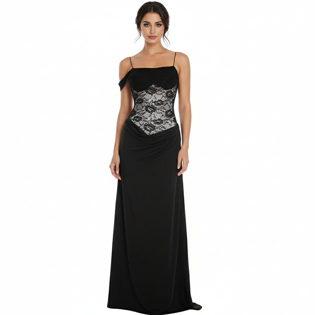 Yasmina | vestido Ébano con Encaje