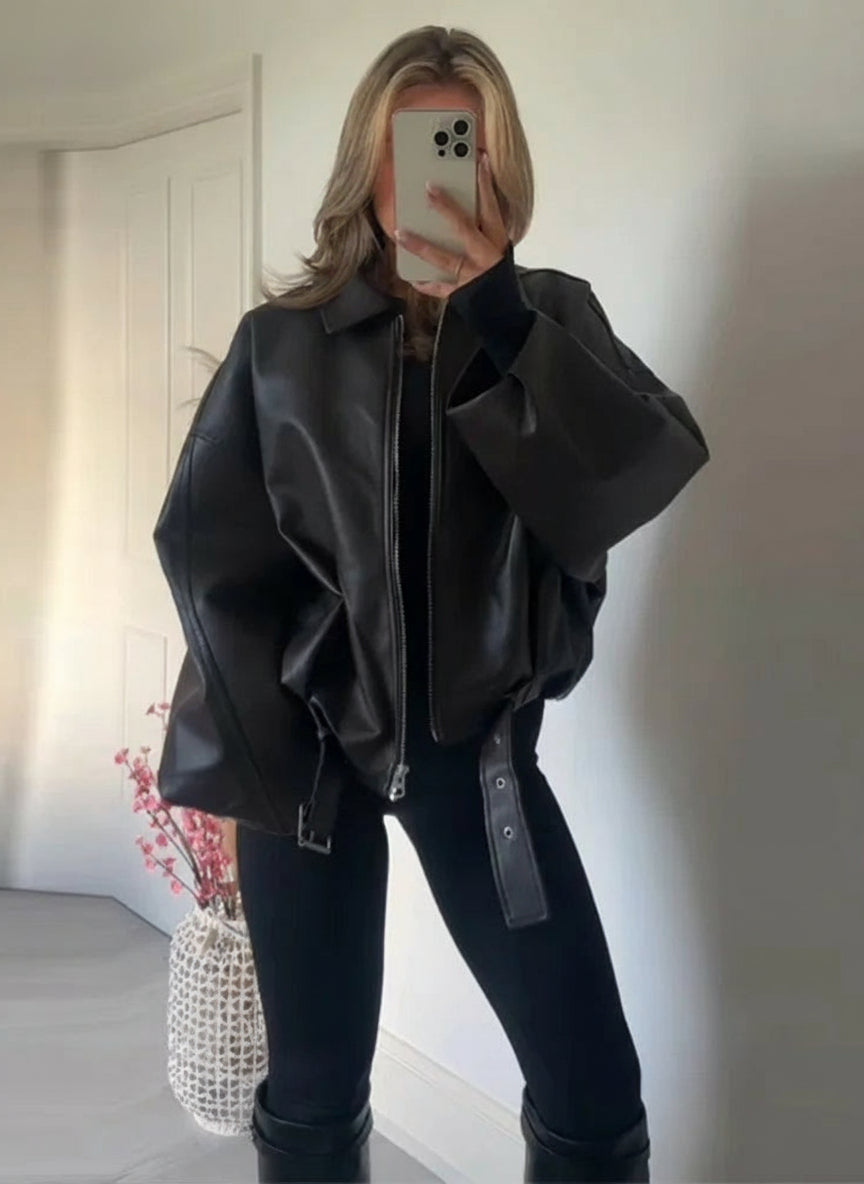 Lya-Cazadora Oversize Elegancia Casual Moderno