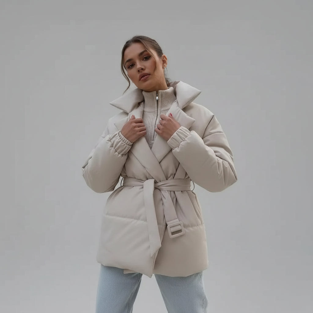 Fátima| Abrigo Acolchado Estilo Premium con Cintura Ceñida