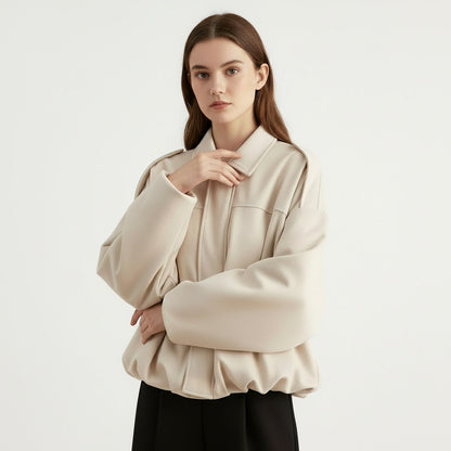 Lina | Chaqueta Suelta Suede Vintage  – Diseño Moto Clásico