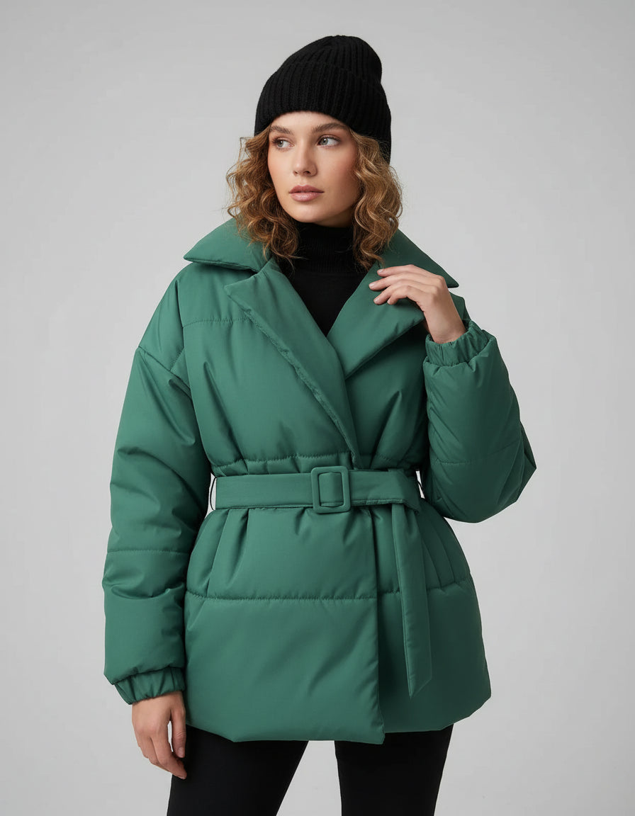 Fátima| Abrigo Acolchado Estilo Premium con Cintura Ceñida