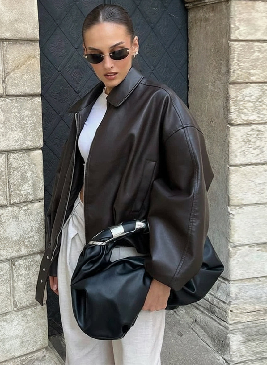 Lya-Cazadora Oversize Elegancia Casual Moderno